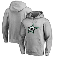 Dallas Stars Primary Team Logo Fleece Fitted Pullover Hoodie - Heather Gray - NHL 2770647