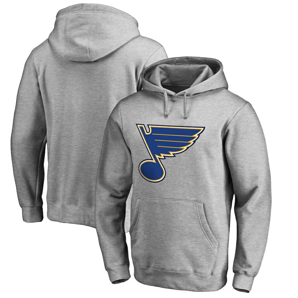 St. Louis Blues Primary Logo Pullover Hoodie II - Heather Gray - NHL 2770657