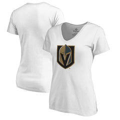 Vegas Golden Knights Women's Alternate Primary Logo V-Neck T-Shirt - White - NHL 2778152