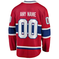 Montreal Canadiens Fanatics Home Breakaway Custom Jersey - Red - NHL 2791502