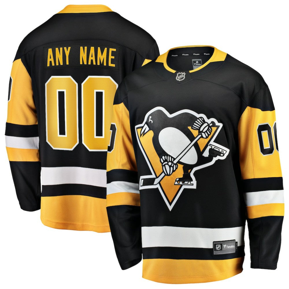 Pittsburgh Penguins Fanatics Home Breakaway Custom Jersey - Black - NHL 2791509