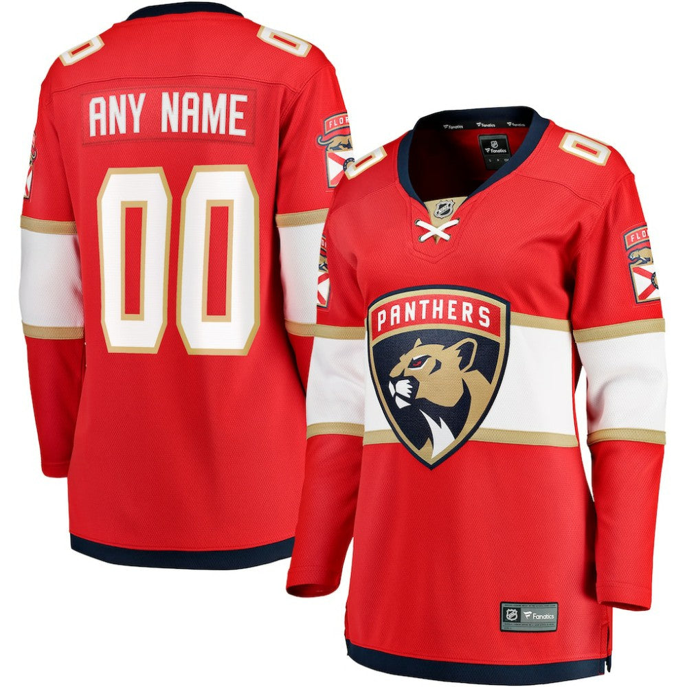 Florida Panthers Fanatics Women's Home Breakaway Custom Jersey - Red - NHL 2793374