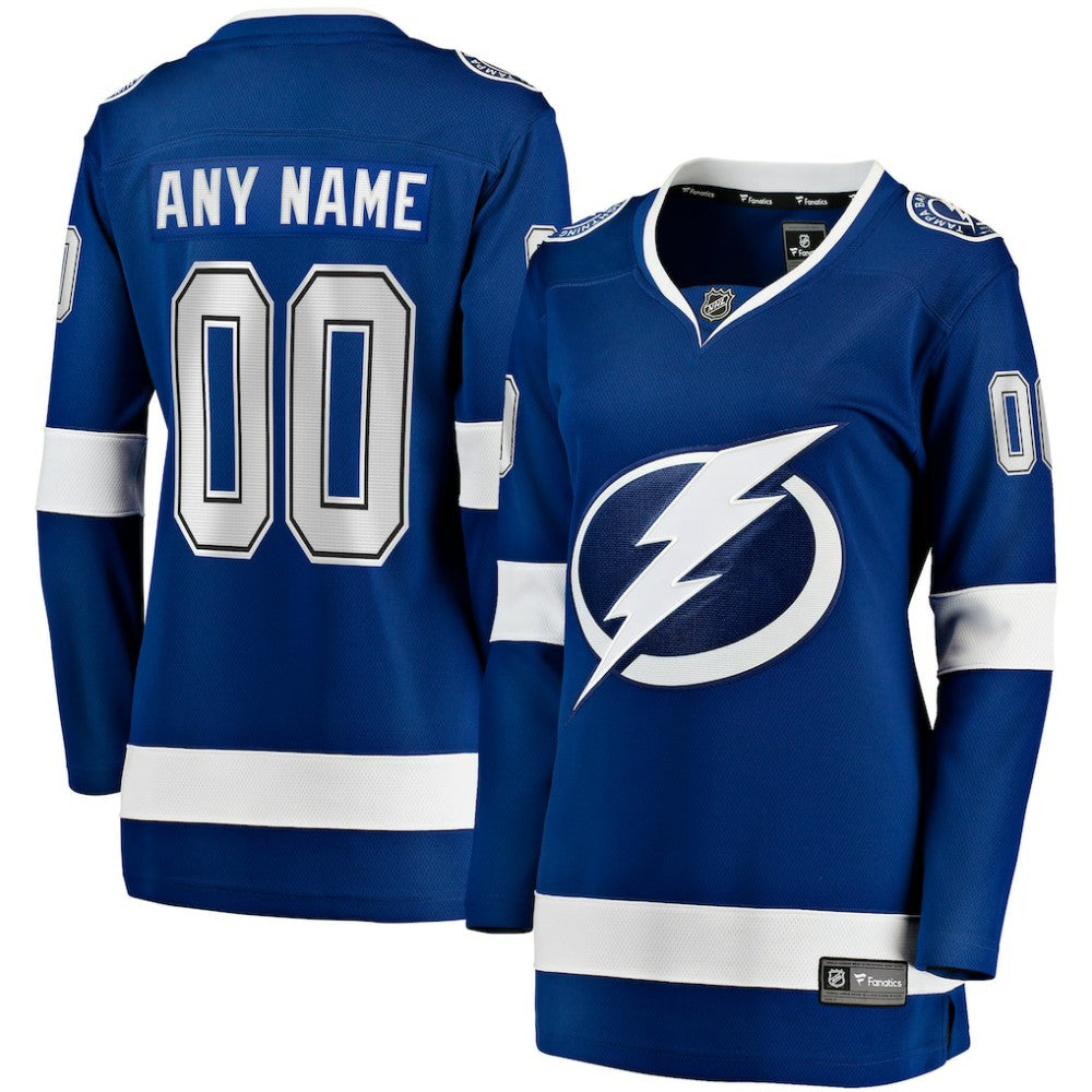 Tampa Bay Lightning Fanatics Women's Home Breakaway Custom Jersey - Blue - NHL 2793384