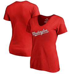 Washington Nationals Women's Team Wordmark T-Shirt - Red - MLB Online