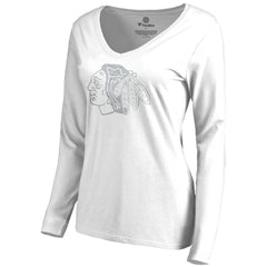 Chicago Blackhawks Women's White Out Long Sleeve T-Shirt - White - NHL 2799840