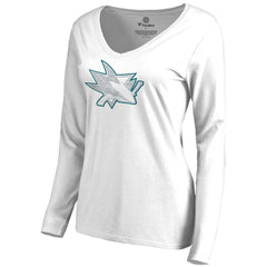 San Jose Sharks Women's White Out Long Sleeve T-Shirt - White - NHL 2799848