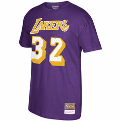 Magic Johnson Los Angeles Lakers Hardwood Classics Name & Number T-Shirt Purple | Mitchell & Ness Lifestyle