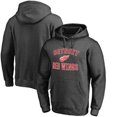 Detroit Red Wings Victory Arch Team Fitted Pullover Hoodie - Heather Charcoal - NHL 2829783