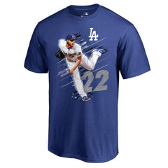 Clayton Kershaw Los Angeles Dodgers Fade Away T-Shirt - Royal - MLB on Sale