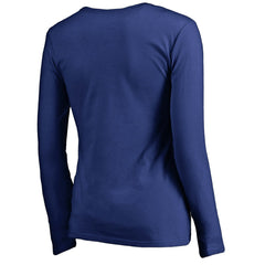 New York Giants Women's Primary Logo V-Neck Long-Sleeve T-Shirt Royal
