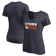 Jose Altuve Houston Astros Women's Player Hometown Collection V-Neck T-Shirt - Navy - MLB Lifestyle