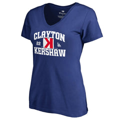 Clayton Kershaw Los Angeles Dodgers Women's Player Hometown Collection V-Neck T-Shirt - Royal - MLB on Sale