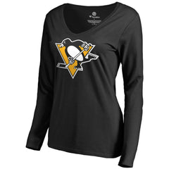 Bryan Rust Pittsburgh Penguins Women's Backer Name & Number Long Sleeve V-Neck T-Shirt - Black - NHL 2842760