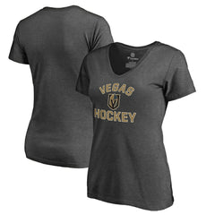 Vegas Golden Knights Women's Overtime V-Neck T-Shirt - Heathered Gray - NHL 2857432