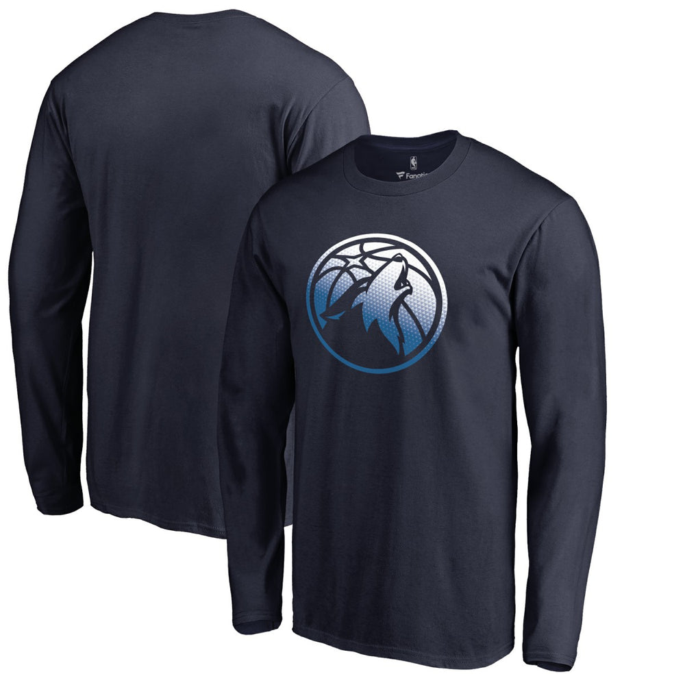 Minnesota Timberwolves Gradient Logo Long Sleeve T-Shirt Navy