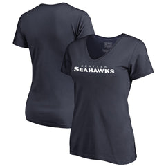 Seattle Seahawks Women's Wordmark V-Neck T-Shirt Navy