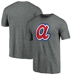 Atlanta Braves Cooperstown Collection Forbes Tri-Blend T-Shirt - Ash - MLB Discount
