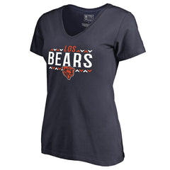 Chicago Bears Women's Arriba V-Neck T-Shirt Navy