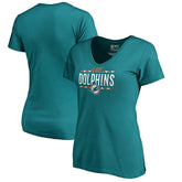 Miami Dolphins Women's Arriba V-Neck T-Shirt Aqua