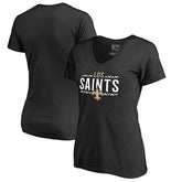 New Orleans Saints Women's Arriba V-Neck T-Shirt Black