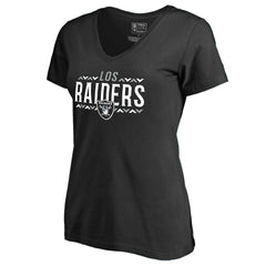 Las Vegas Raiders Women's Arriba V-Neck T-Shirt Black
