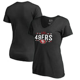 San Francisco 49ers Women's Arriba V-Neck T-Shirt Black