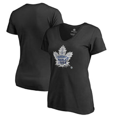 Toronto Maple Leafs Women's Midnight Mascot V-Neck T-Shirt - Black - NHL 2874629