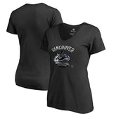 Vancouver Canucks Women's Midnight Mascot V-Neck T-Shirt - Black - NHL 2874630