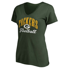 Green Bay Packers Women's Victory Script V-Neck T-Shirt -Green