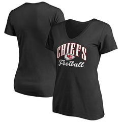 Kansas City Chiefs Women's Victory Script V-Neck T-Shirt -Black