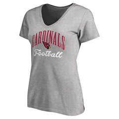 Arizona Cardinals Women's Victory Script V-Neck T-Shirt Heather Gray