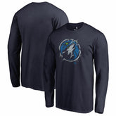 Minnesota Timberwolves Splatter Logo Long Sleeve T-Shirt Navy