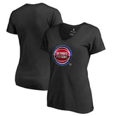 Detroit Pistons Women's Midnight Mascot V-Neck T-Shirt Black