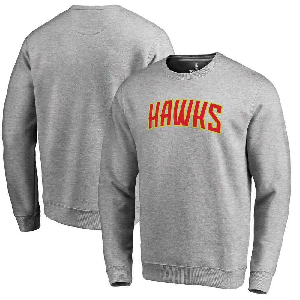 Atlanta Hawks Wordmark Pullover Sweatshirt Heathered Gray