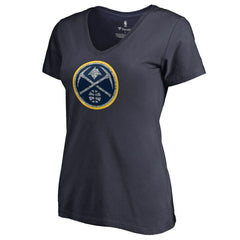 Denver Nuggets Women's Static Logo V-Neck T-Shirt Navy