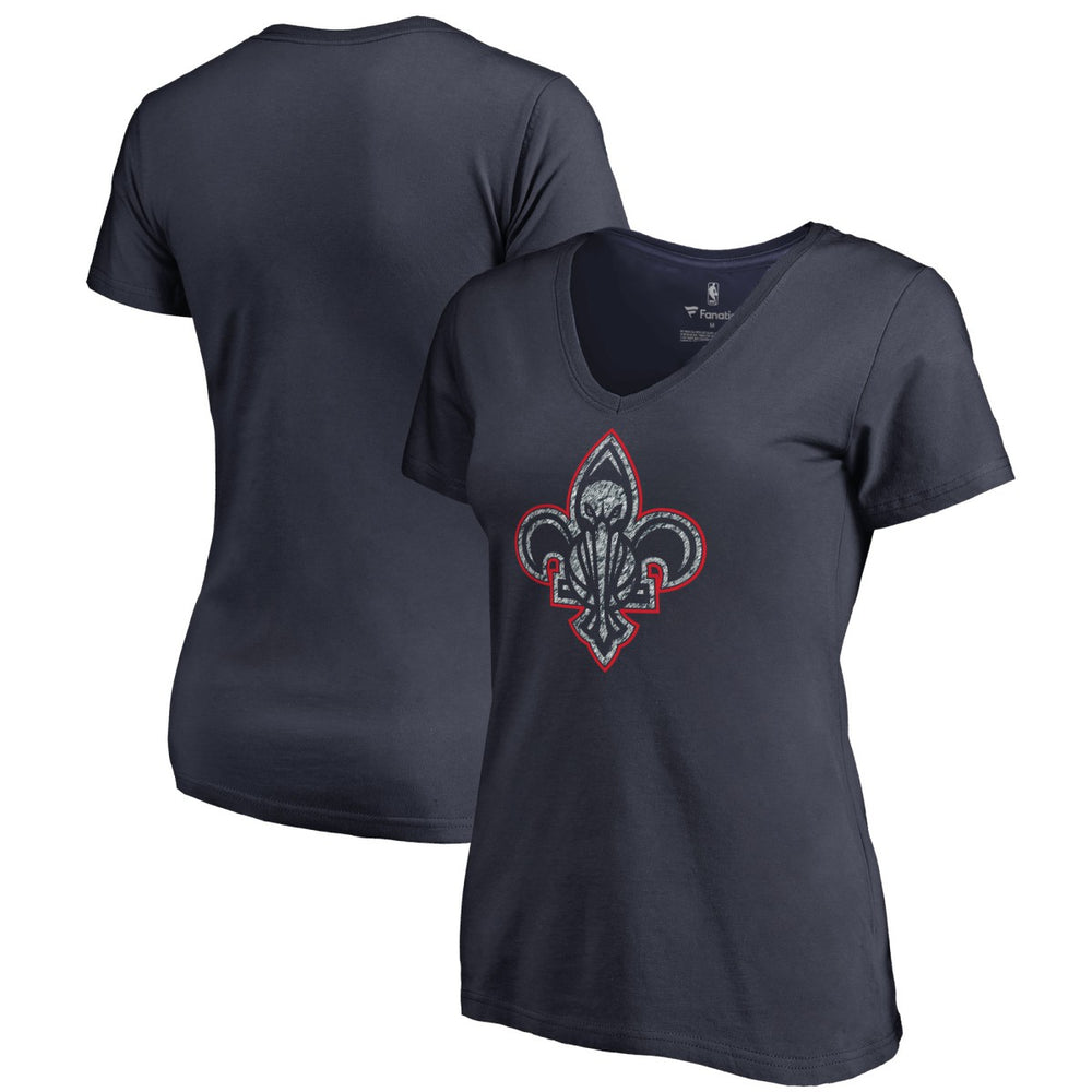 New Orleans Pelicans Women's Static Logo V-Neck T-Shirt Navy