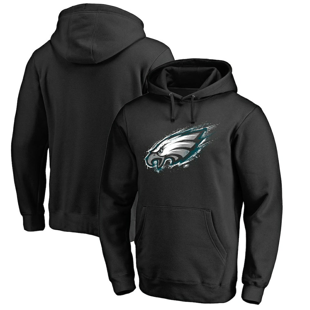Philadelphia Eagles Splatter Logo Pullover Hoodie Black