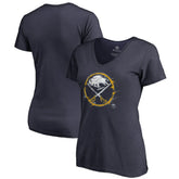 Buffalo Sabres Women's Splatter Logo V-Neck T-Shirt - Navy - NHL 2902301