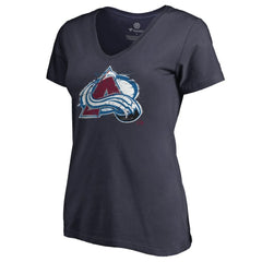 Colorado Avalanche Women's Splatter Logo V-Neck T-Shirt - Navy - NHL 2902305