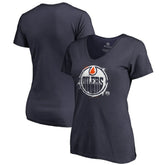 Edmonton Oilers Women's Splatter Logo V-Neck T-Shirt - Navy - NHL 2902309