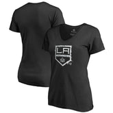 Los Angeles Kings Women's Splatter Logo V-Neck T-Shirt - Black - NHL 2902311