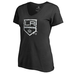Los Angeles Kings Women's Splatter Logo V-Neck T-Shirt - Black - NHL 2902311