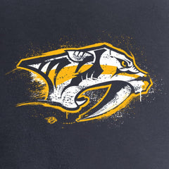 Nashville Predators Women's Splatter Logo V-Neck T-Shirt - Navy - NHL 2902314