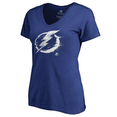 Tampa Bay Lightning Women's Splatter Logo V-Neck T-Shirt - Blue - NHL 2902323