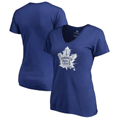 Toronto Maple Leafs Women's Splatter Logo V-Neck T-Shirt - Royal - NHL 2902324