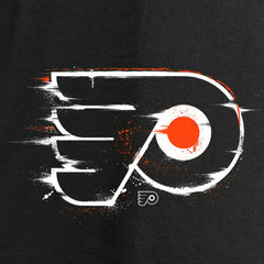Philadelphia Flyers Women's Splatter Logo V-Neck Long Sleeve T-Shirt - Black - NHL 2902350