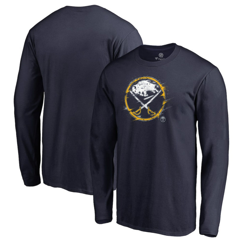 Buffalo Sabres Splatter Logo Long Sleeve T-Shirt - Navy - NHL 2902398