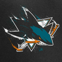 San Jose Sharks Splatter Logo Pullover Hoodie - Black - NHL 2902450