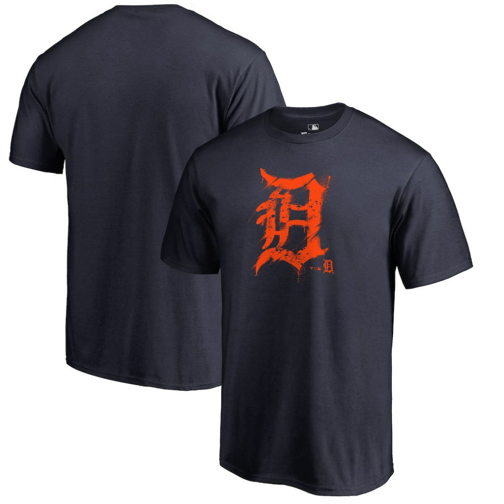 Detroit Tigers Splatter Logo T-Shirt - Navy - MLB on Sale