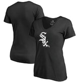 Chicago White Sox Women's Splatter Logo V-Neck T-Shirt - Black - MLB Sale